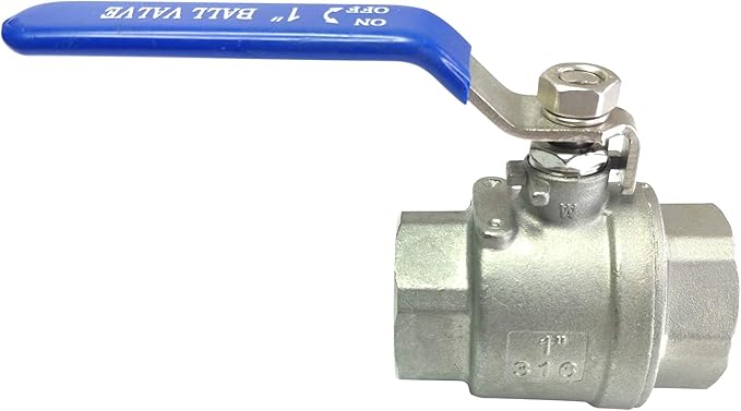 2PCS 1" Full Port Ball Valves 316 Stainless Steel NPT Female Thread Ball Valve for Water, Oil, and Gas