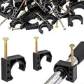 50Pcs 12 Inch J Hook Pipe Clamps With Nails For PEX, Copper, CPVC, PVC, And Metal Pipe Fixing In Building And Repair Projects