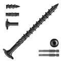 #14 x 3 Inch Lag Screws (264Pcs) 6lb. Structural Wood Screw, Black, Carbon Steel, Washer Head, Rust Resistant epoxy Coated, T30 Star Bit