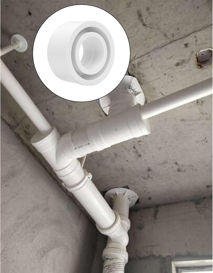 4"x 2" PVC DWV Reducing Bush Adapter Pipe Fitting SCH40 PVC Reducer Bushing (Socket x Socket) PVC Pipe Reducing Bushing Fitting for Home Sewer Plumbing