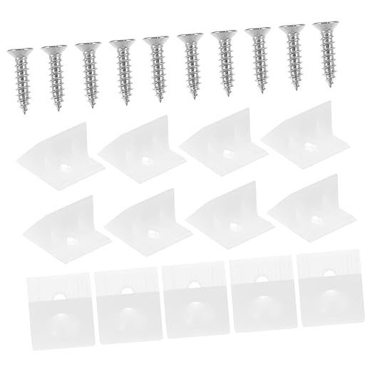 DOITOOL 1set Drywall Repair Clips Angle Back Plate Corner Code Plastic Conical Anchors Self-Tapping Screws for Easy Installation