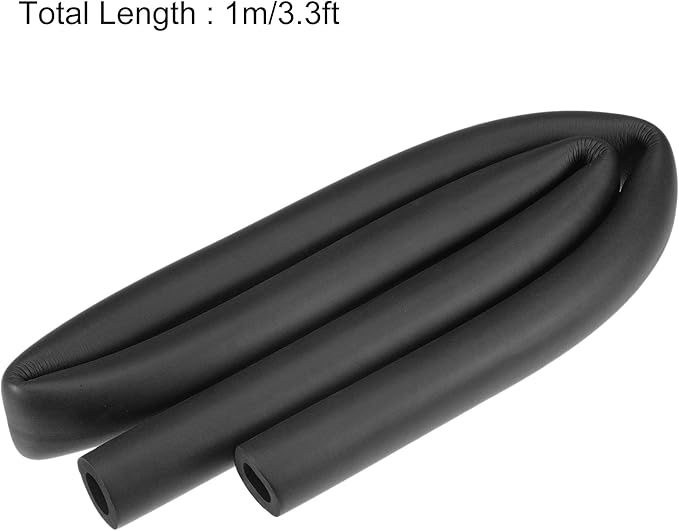 uxcell Foam Tubing for Handle Grip Support, Pipe Insulation, 18mm ID 30mm OD 1m Length Black