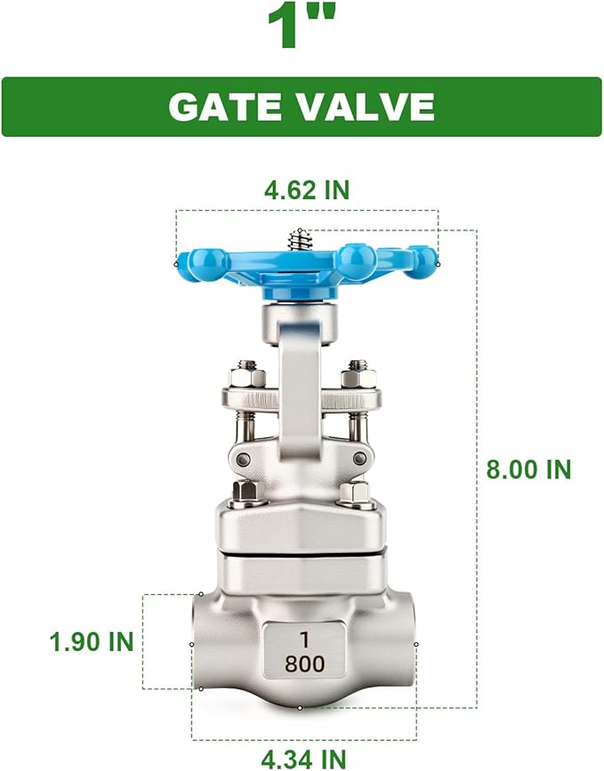 TAISHER 1PCS Forging of 304 Stainless Steel Weld Gate Valve, 1" OD Rotary Sluice Valve With Wheel Handle, For Water, Oil, Gas