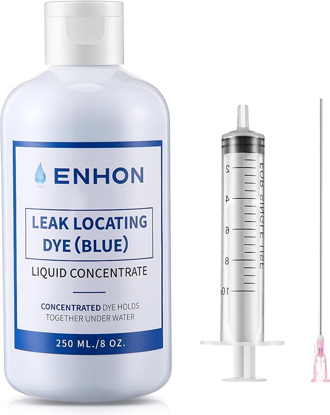 Enhon Pool Leak Detection Dye Kit, 8 oz Blue Dye with Precision Applicators, Easily Locates Leaks in All Pools, Spas, Hot Tubs, Long Lasting Formula, 40+ Refills
