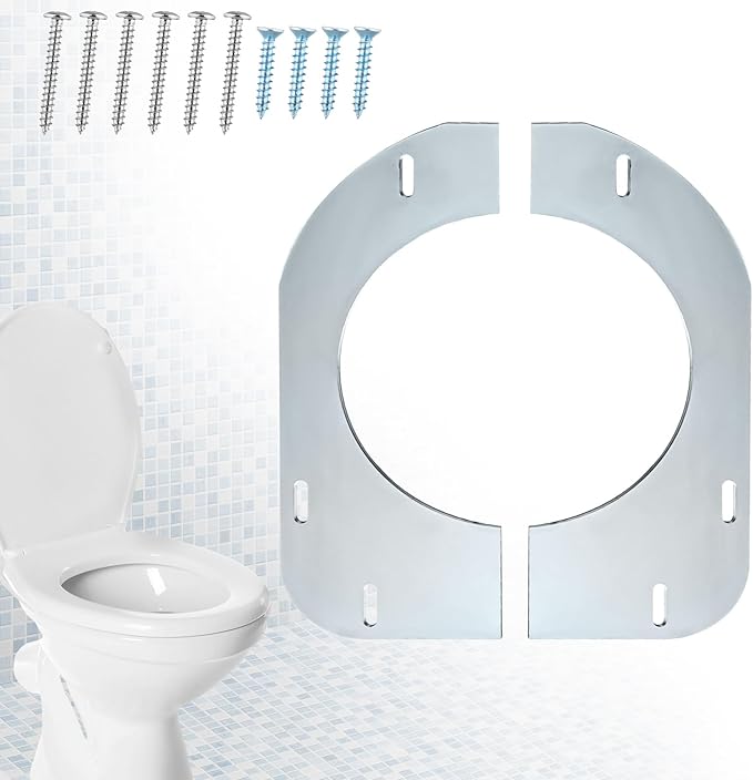Gisafai Toilet Flange Support Plate Closet Flange Floor Repair Ring Bracket Extender Kit Offset Toilet Repair Kit, 5.59 x 5.28 Inches Inner Diameter, 1mm Thickness(Galvanized Steel)