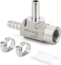 TAISHER 1PCS Forging of 304 Stainless Steel 3 Way Tee Hose Barb Fitting, 1/2" Hose Barb x 1/2" Hose Barb x 1/2" NPT Female for Fuel/Air/Lquid/Gas with 2PCS Hose Clamp