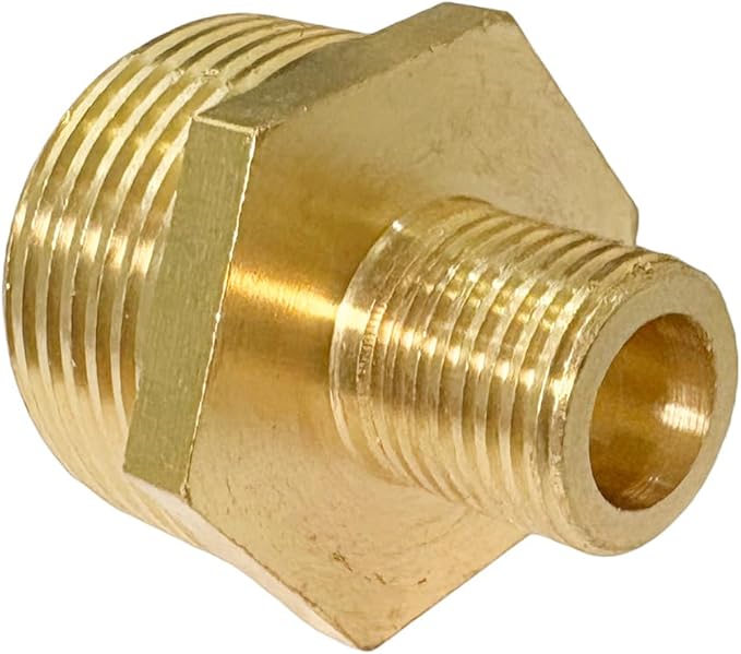 3/4" x 1/4" Male Threaded Hex Nipple Reducer Brass NPT Pipe Fitting Adapter Straight Connectors Pack of 2