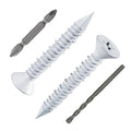 WenSilon(100 PCS) 1/4" x1-1/4 White Concrete Screw Anchor White Flat Head for Anchoring to Masonry, Block or Brick Stucco