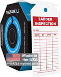 AccuformNMC 100 Tags by-The-Roll, Ladder Inspection Tags with Record, US Made OSHA Compliant, Waterproof PF-Cardstock, Resists Tears, 6.25"x3", TAR703