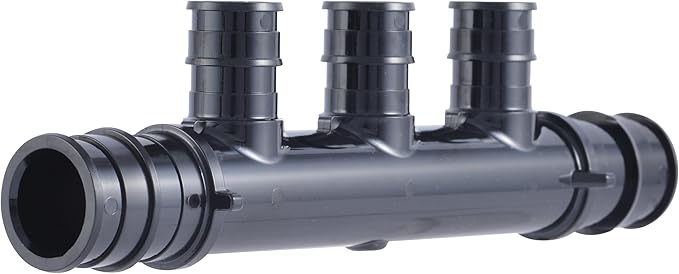 SharkBite 3 Port PEX Expansion Poly Tee, 3/4 Inch Open Trunk with 1/2 Inch Outlet, Multi Line Water Manifold Plumbing Fittings for PEX-A Tubing, UAMPT3OZ