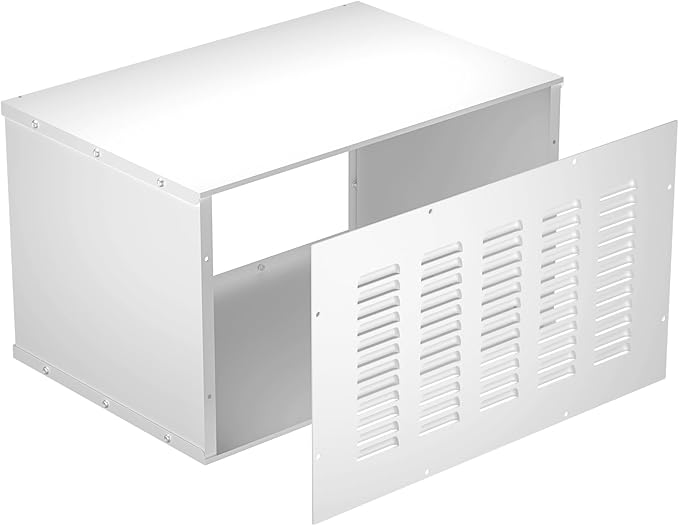 PTAC Wall Sleeve with Exterior Grille - 26" L x 15.5" W Galvanized Steel Sleeve for Packaged Terminal Air Conditioners, Noise-Reducing & Waterproof with Ventilation & Drain Holes