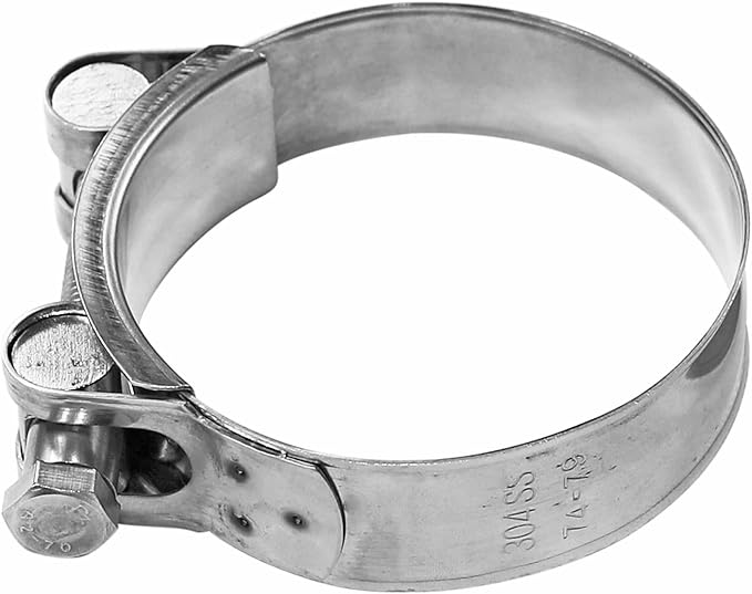 AKIHISA T-Bolt Hose Clamp,56-59mm OD Range 304 Stainless Steel Pipe Strap Clamp, Adjustable Heavy Duty Tube Clamp (2Pack, 2.20" to 2.32")