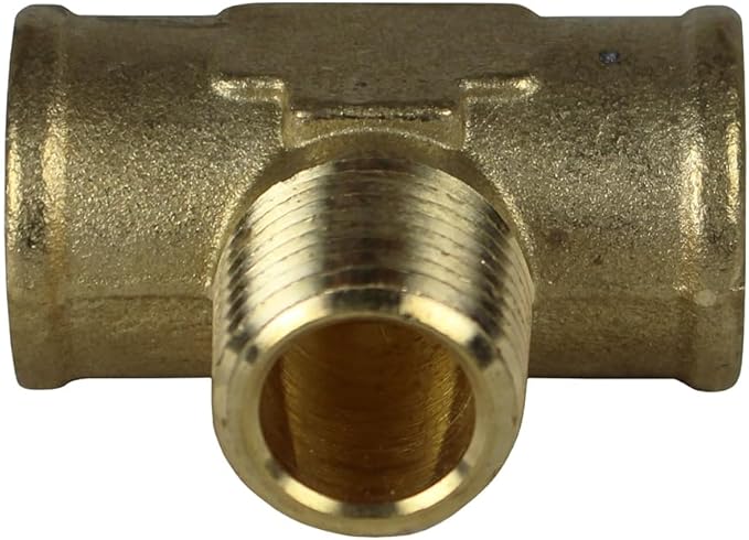 Male Branch Tee 1/2" Male NPT x 1/2" Female NPT Brass Union Tee Connector 5-Pack