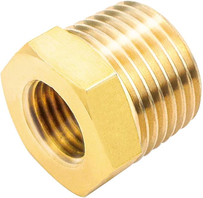 Joywayus Brass Reducing Hex Bushing 3/8" NPT Male to 1/8" NPT Female Pipe Fitting Reducer Adapter(Pack of 10)