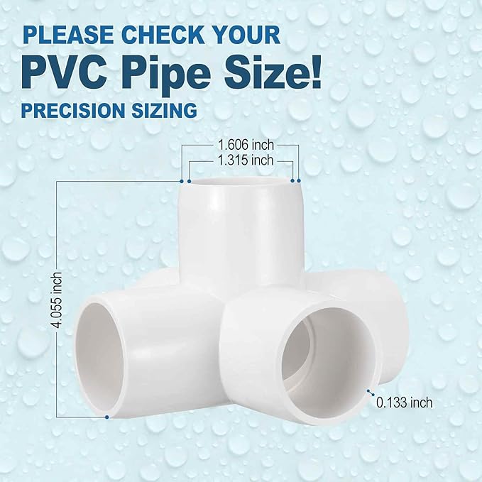 8 Pack 1" SCH40 PVC Elbow Pipe Fitting, 5-Way PVC Elbow Corner Side Outlet Cross Fitting, Furniture Grade Pipe Connectors for DIY Creative Project, Pond Protection, Socket x Socket