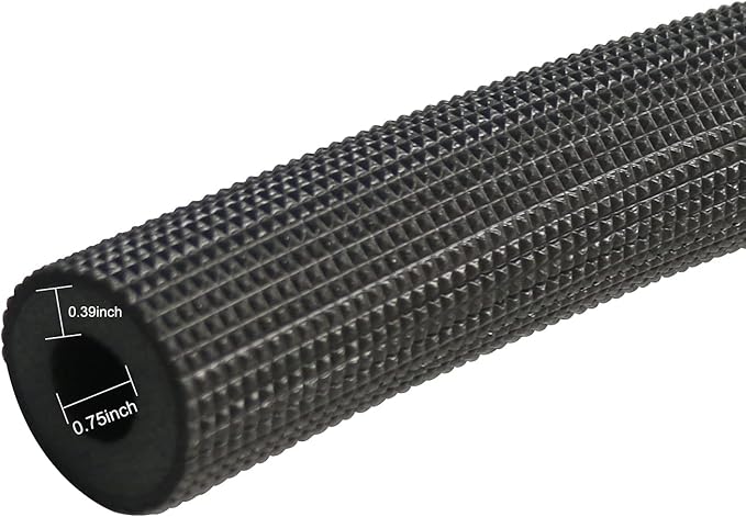 Pipe Insulation Tubing, BESUNTEK 6ft Heat Preservation Insulated Foam Tubing Handle Grip Support, for Water Pipes, air Conditioning Pipes (0.75" × 0.39", Black, BESUNTEK-121)