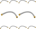 (10 Pack) Seelink 12-Inch Stainless Steel Flexible Water Heater Hose, 1/2" Push-Fit x 3/4" FIP, Push-to-Connect for Copper, PEX, and CPVC