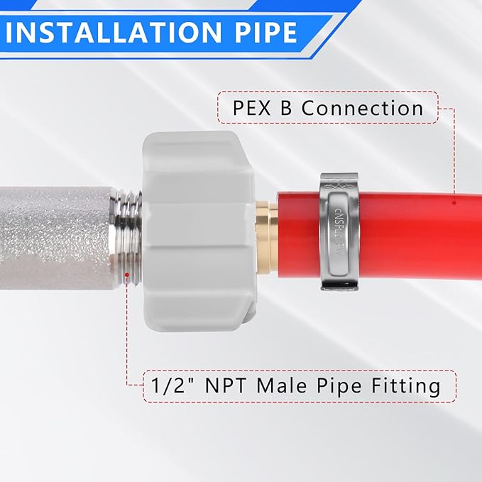 1/2" Pex x 1/2" Female NPT Swivel Adapter No-Lead Brass Crimp Fitting,PEX-B Compatible,4-Pack