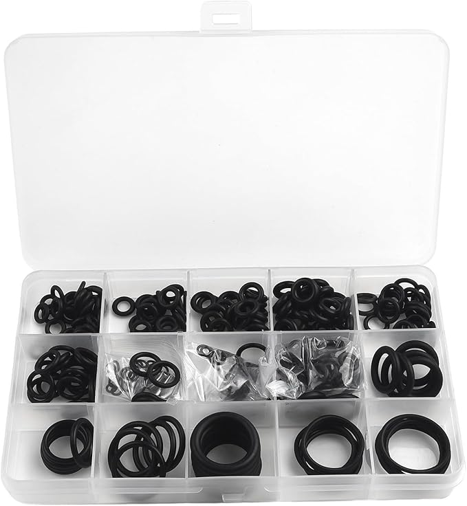 300Pcs Rubber O-Ring Assortment Kit Automotive Gasket Seal Washer Assortment for Plumbing, Faucet, Mechanic, Repairs, Air Connections