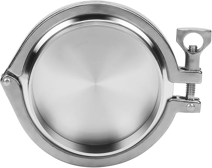 DERNORD 4" Sanitary Pipe Fittings Set, Stainless Steel End Cap + Weld Ferrule + Tri Clamp + FKM Gasket