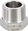 1 Pack 304 Stainless Steel Male to FeMale Adapter, 1" Male NPT x 3/4" FeMale NPT Hex Bushing Reducer for Industrial, Automotive, Fluid Transfer, Home Gardening, Water Treatment