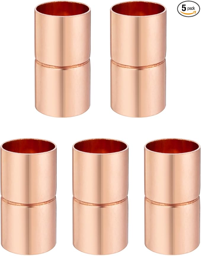 Straight Coupling Copper Fittings 5/16 Inch Copper Pipe Welding Joint Connector Adapter For HVAC Air Conditioning