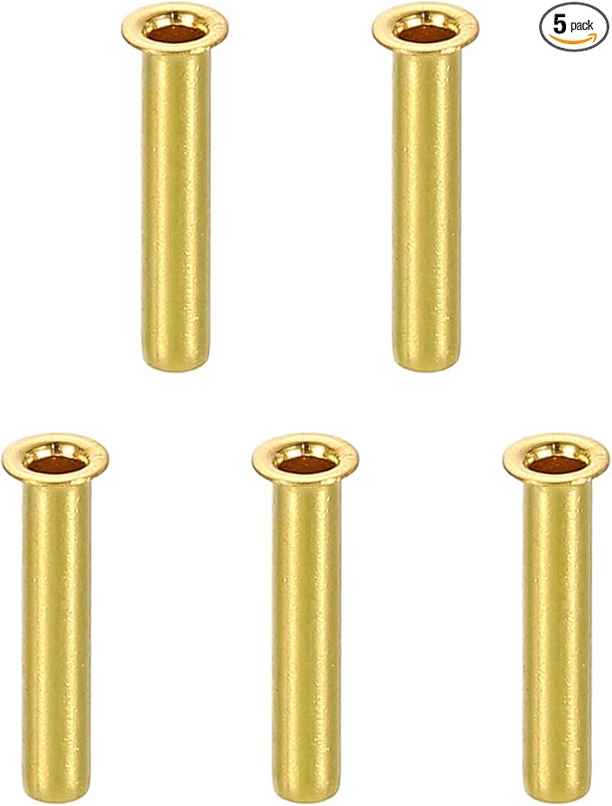 uxcell 5Pcs Fit for 2mm(1/16") Tube ID Brass Compression Fitting, Insert Tube Support Compression Sleeve Fitting, Sleeve Ferrules for Water Oil Air Pipe