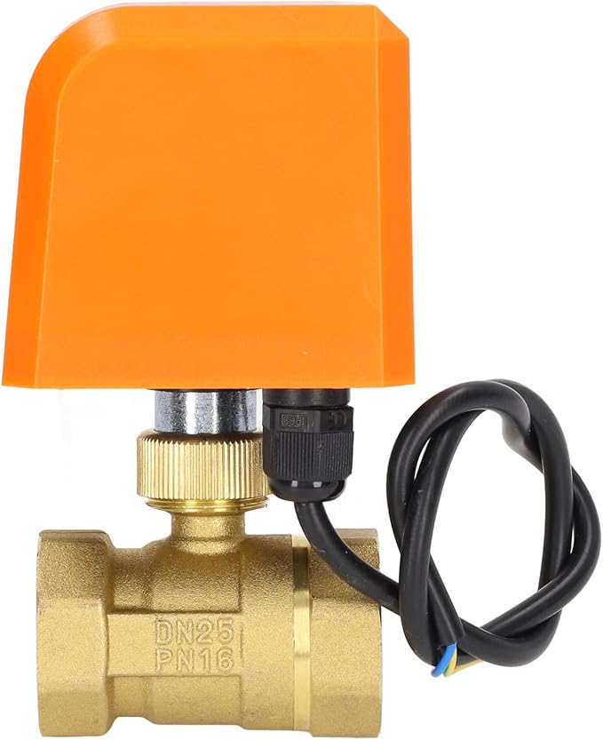 DN25 2 Way 2 Wire Electric Ball Valve Normally Closed Brass Universal Ball Valve DC12 24V High Performance Water Flow Control for Plumbing Systems Brass Material 1 Inch Interface