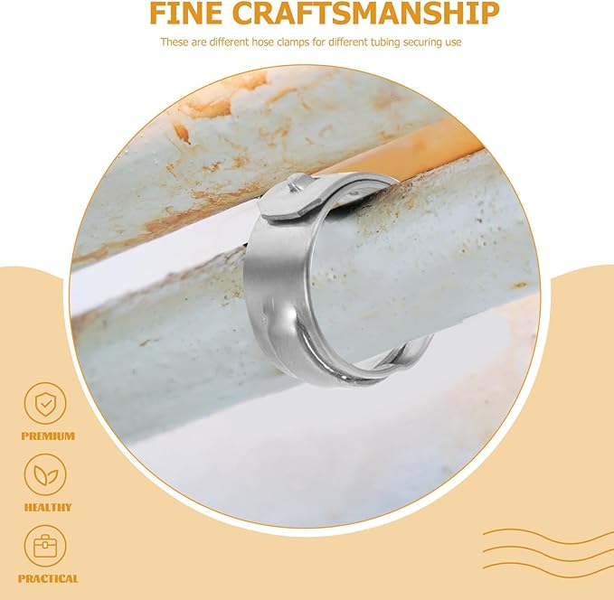 CHILDWEET 50Pcs Stainless Steel Pex Crimp Rings Pinch Clamps Water Pipe Clamps for Plumbing Pex Tubing Connections Sturdy Metal Pipe Fittings