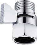 Water Flow Control Valve, Brass Shut Off Valve for Dual Shower Faucet, RV Shower Head with Hose Flow Restrictor, Chrome Faucet Shutoff Valve