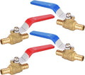 HeSun 4-PCs 1/2 Inch PEX Ball Valves, 1/4 Turn Full Port Shut-off Valve, Brass Crimp Pex Valve for Hot and Cold Water, ASTM F1807,Blue & Red