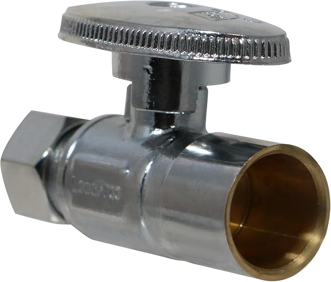 10 Pc XFITTING 3/8 Inch OD Compression x 1/2 Inch Sweat Straight Valve, 31-4-1=10XX