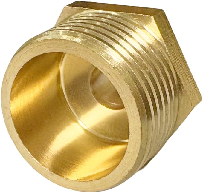 3/4" x 1/4" Male Threaded Hex Nipple Reducer Brass NPT Pipe Fitting Adapter Straight Connectors Pack of 2