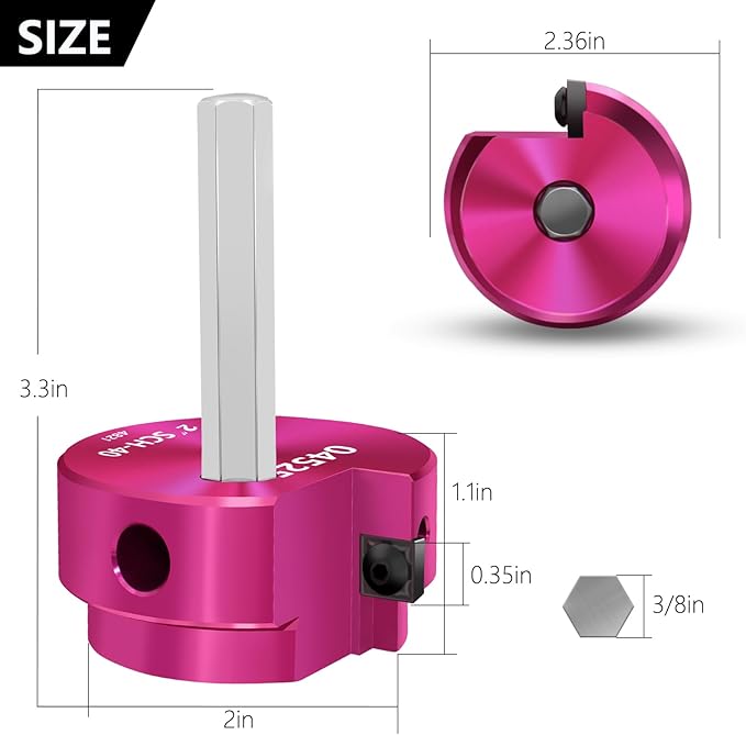 PVC Fitting Saver 2-Inch Head,2" PVC Pipe Reamer with 3/8-Inch Hex Shaft,Socket Saver Plumbing Tool Plastic Pipe Fitting Reamer for Sch.40 CPVC ABS Hub,Fit Standard 1/2" Drills