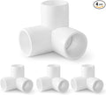 3 Way PVC Pipe Fittings 3/4 Inch, Zernmiarder White PVC Elbow Corner Side Outlet Tee Fitting, SCH40 Furniture Grade Pipe Connectors - Fits 3/4" Polyvinyl Chloride Pipes, 4 Pieces