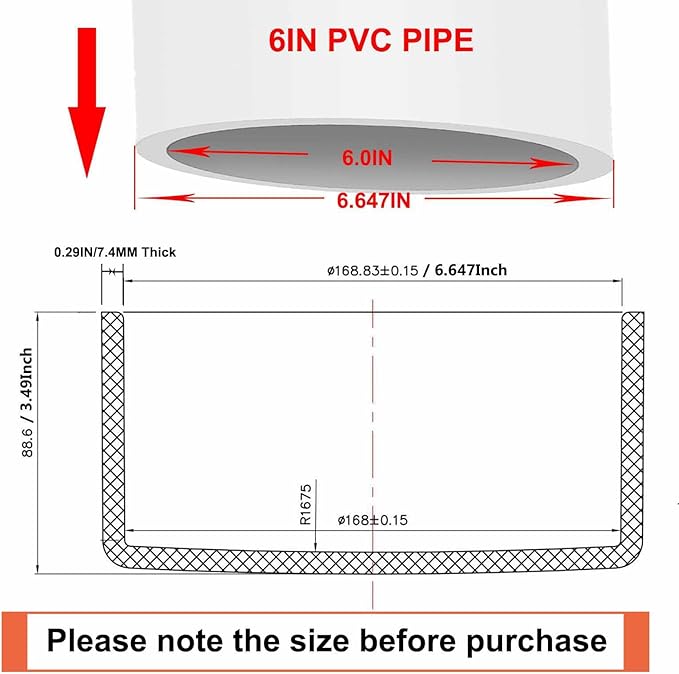 6" PVC Pipe End Cap Fitting Schedule 40 Furniture Grade PVC Pipe End Cap Plug Adapter, White 6" PVC Pipe Plug Socket Fittings for Build PVC Furniture DIY Garden Shelf