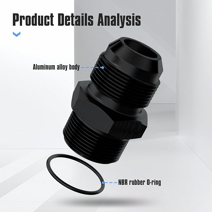 10AN Flare to AN10 ORB Male O-Ring Fitting Adapter (2PCS)