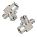Metalwork 304 Stainless Steel Pipe Fitting, Street Tee, Male Run Tee, 1/8" NPT Male x 1/8" NPT Female x 1/8" NPT Female, 2 Pcs