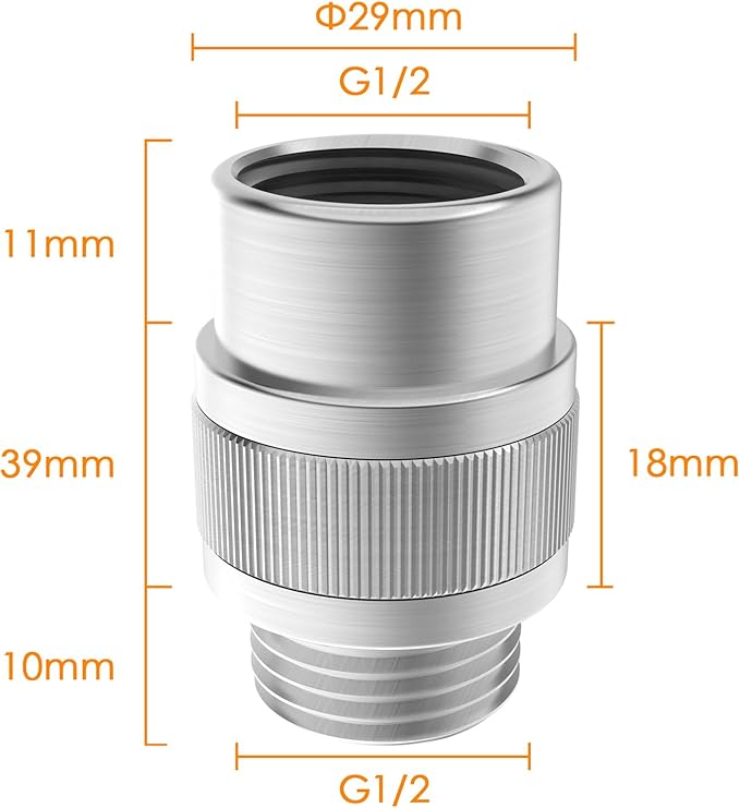 Shower Head Shut Off Valve G1/2'' Shower Flow Control Valve Brass Shut Off Valve for Handheld, Shower Arm or Bidet Sprayer(Brushed Nickel)