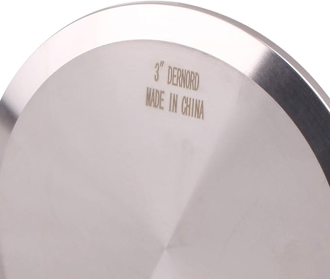 DERNORD Stainless Steel 304 Sanitary Fitting Clamp End Cap fits Tri-Clamp Ferrule Flange (3" (76mm) Tube OD)