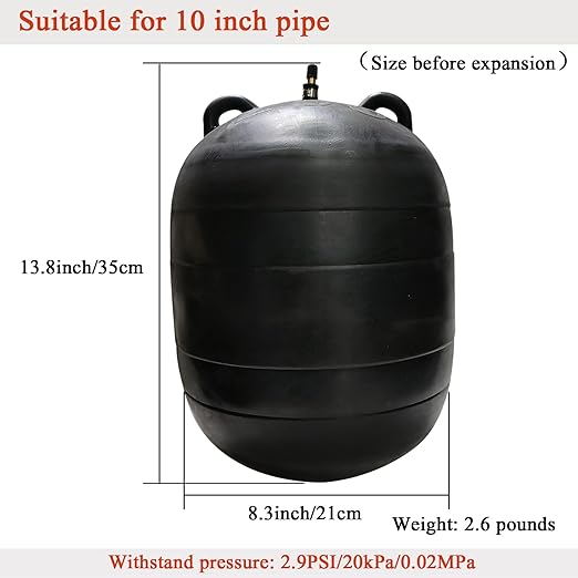 Inflatable Pipe Plug,Test Plug Plumbing,Sewer Test Plug,Inflatable Pipe Plug Balloon Plug,Pipe Test Plug,Plumbing Balloon Plug (10 inch)