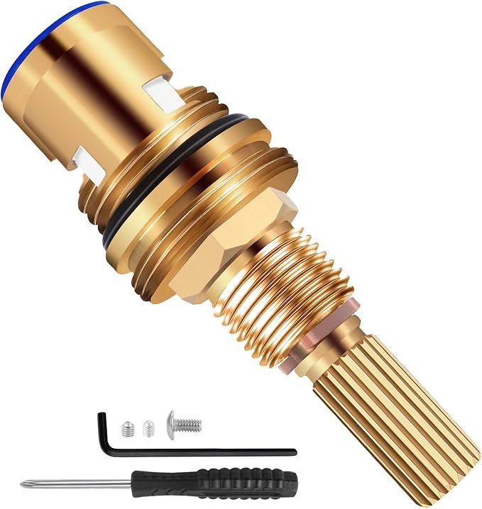 Brass 1-001 Replacement Parts Widespread Cartridge Cold Side,Compatible With Brass 1001 Ceramic Cold Cartridge,Brass Construction