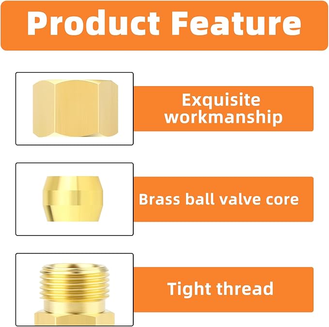 GASHER 10PCS Brass Compression Union Tube Pipe Fitting Connector, 3/8" Tube OD x 1/8" NPT Female Connector