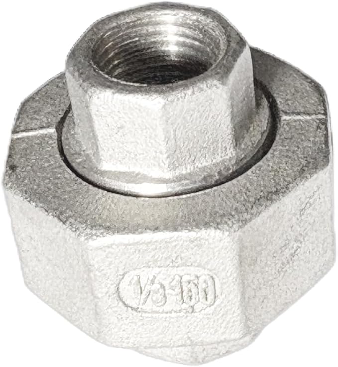 1/8" Union Pipe 304 Stainless Steel NPT Female Thread Union Joint Cast Pipe Fitting Pack of 1