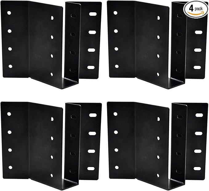 (4-Pack) 2 x 6 Heavy-Duty Steel Joist Hanger Bracket, Skewed Right 45 Degree, Face Mount Rafter Bracket for Floor Deck and Ceiling Trusses