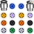 2 Sets 7 Shower Flow Reducer Limiter Set, Water Flow Saver Adapter 1/2 Inch Flow Restrictor, Control Valve for Fixed Shower Head Handheld Shower 1.2/1.5/1.8/2/ 2.2/2.5 GPM
