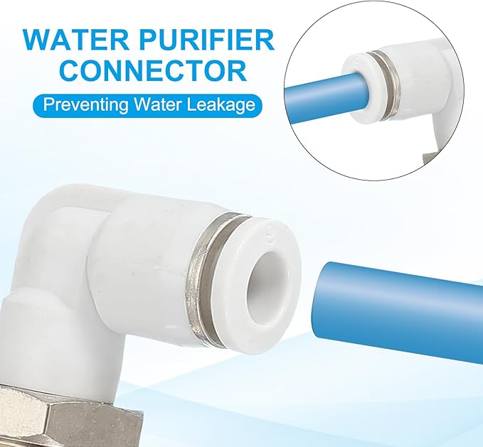PATIKIL Push to Connect Fitting, 5 Pack Pneumatic Air Elbow Quick Connector 3/8"PT Male Thread x 6mm Tube 90 Degree Connect Tubing Elbow Air Tube Fitting Pneumatic Quick Adapter, White
