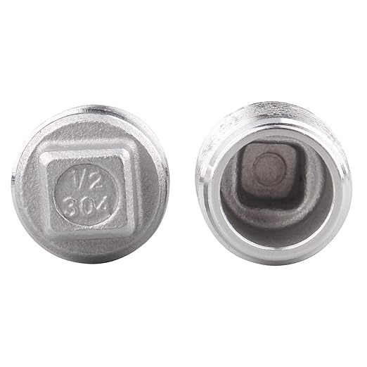 Stainless Steel 304 Cast Pipe Fitting, Square Head Cored Plug, Class 150, 1/2'' NPT Male (pack of 2)