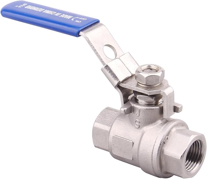 DERNORD 2 Pack Stainless Steel 304 Ball Valve, Full Port Heavy Duty for WOG with Locking Device (3/8" NPT)