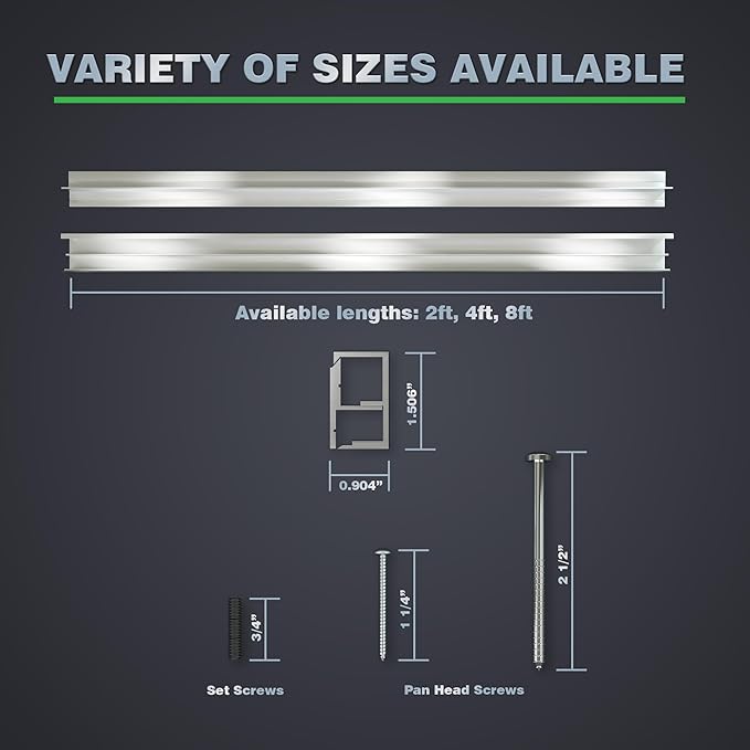 Hovr Solutions Classic 47" (4-Foot) Aluminum Floating Shelf Bracket System, 300LB Load Capacity, Hidden Support Bracket Up to 63” Shelf, 3-Pack